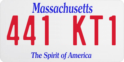MA license plate 441KT1