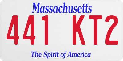 MA license plate 441KT2