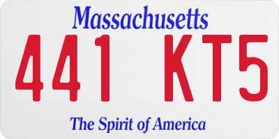 MA license plate 441KT5