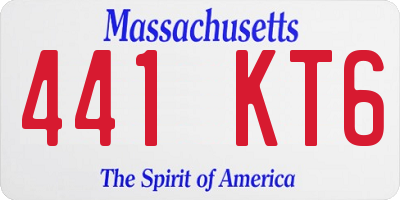 MA license plate 441KT6