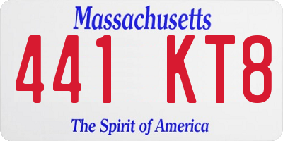 MA license plate 441KT8