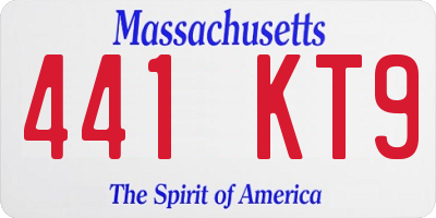 MA license plate 441KT9
