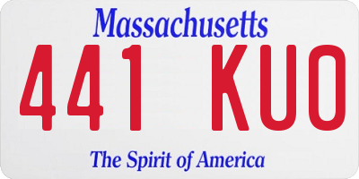 MA license plate 441KU0