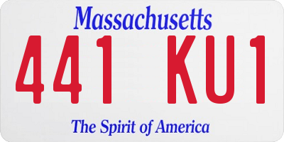 MA license plate 441KU1