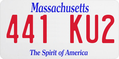 MA license plate 441KU2