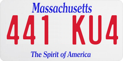 MA license plate 441KU4