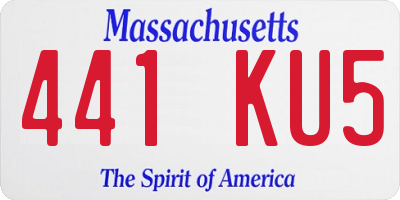 MA license plate 441KU5