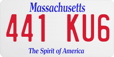 MA license plate 441KU6