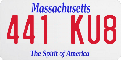 MA license plate 441KU8