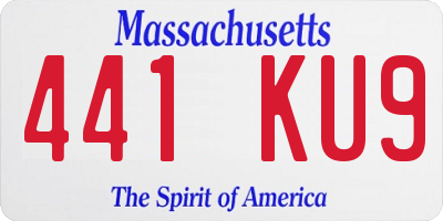 MA license plate 441KU9