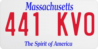 MA license plate 441KV0