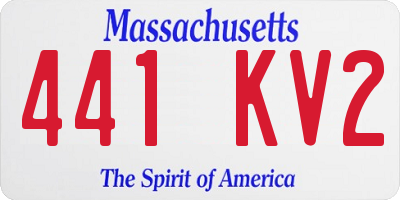MA license plate 441KV2