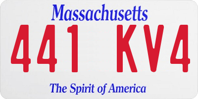 MA license plate 441KV4