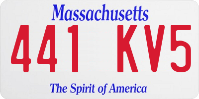 MA license plate 441KV5