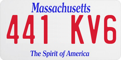MA license plate 441KV6