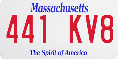 MA license plate 441KV8