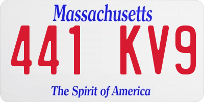 MA license plate 441KV9