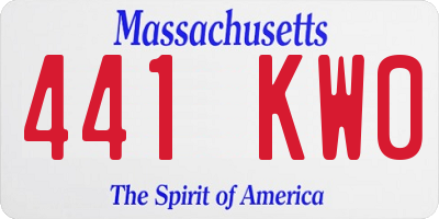 MA license plate 441KW0