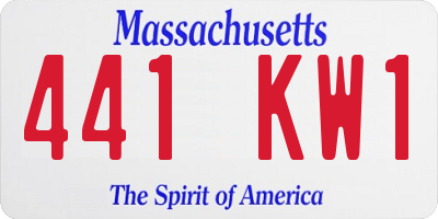 MA license plate 441KW1
