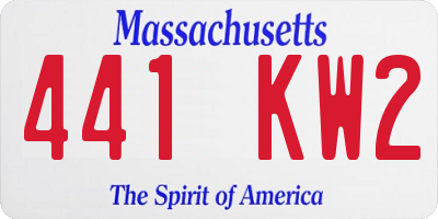 MA license plate 441KW2