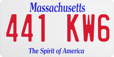 MA license plate 441KW6
