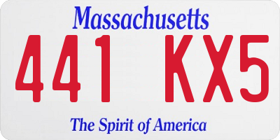 MA license plate 441KX5