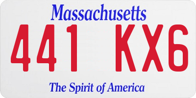 MA license plate 441KX6
