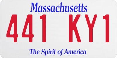 MA license plate 441KY1