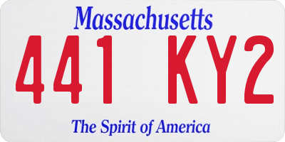 MA license plate 441KY2