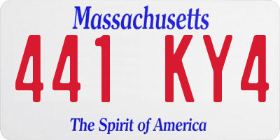 MA license plate 441KY4