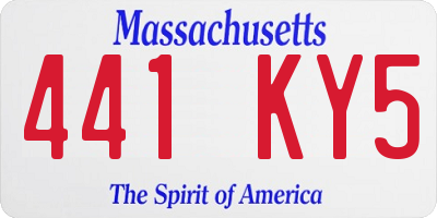 MA license plate 441KY5