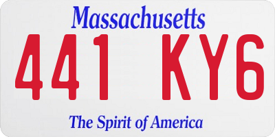 MA license plate 441KY6