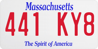 MA license plate 441KY8