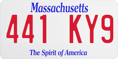 MA license plate 441KY9