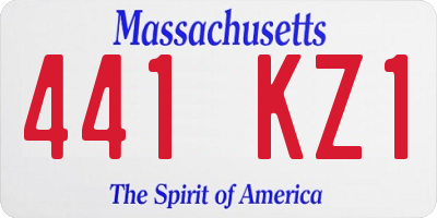 MA license plate 441KZ1