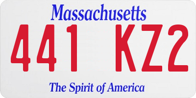 MA license plate 441KZ2