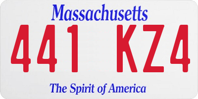 MA license plate 441KZ4