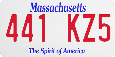 MA license plate 441KZ5