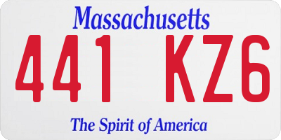 MA license plate 441KZ6