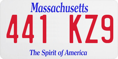 MA license plate 441KZ9