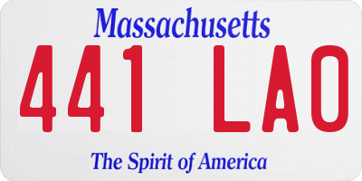 MA license plate 441LA0