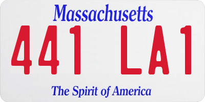 MA license plate 441LA1