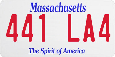 MA license plate 441LA4