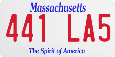 MA license plate 441LA5