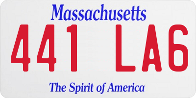MA license plate 441LA6