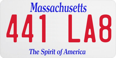 MA license plate 441LA8