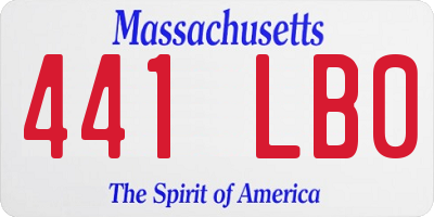 MA license plate 441LB0