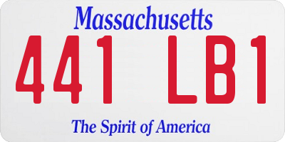 MA license plate 441LB1