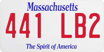 MA license plate 441LB2
