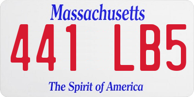 MA license plate 441LB5